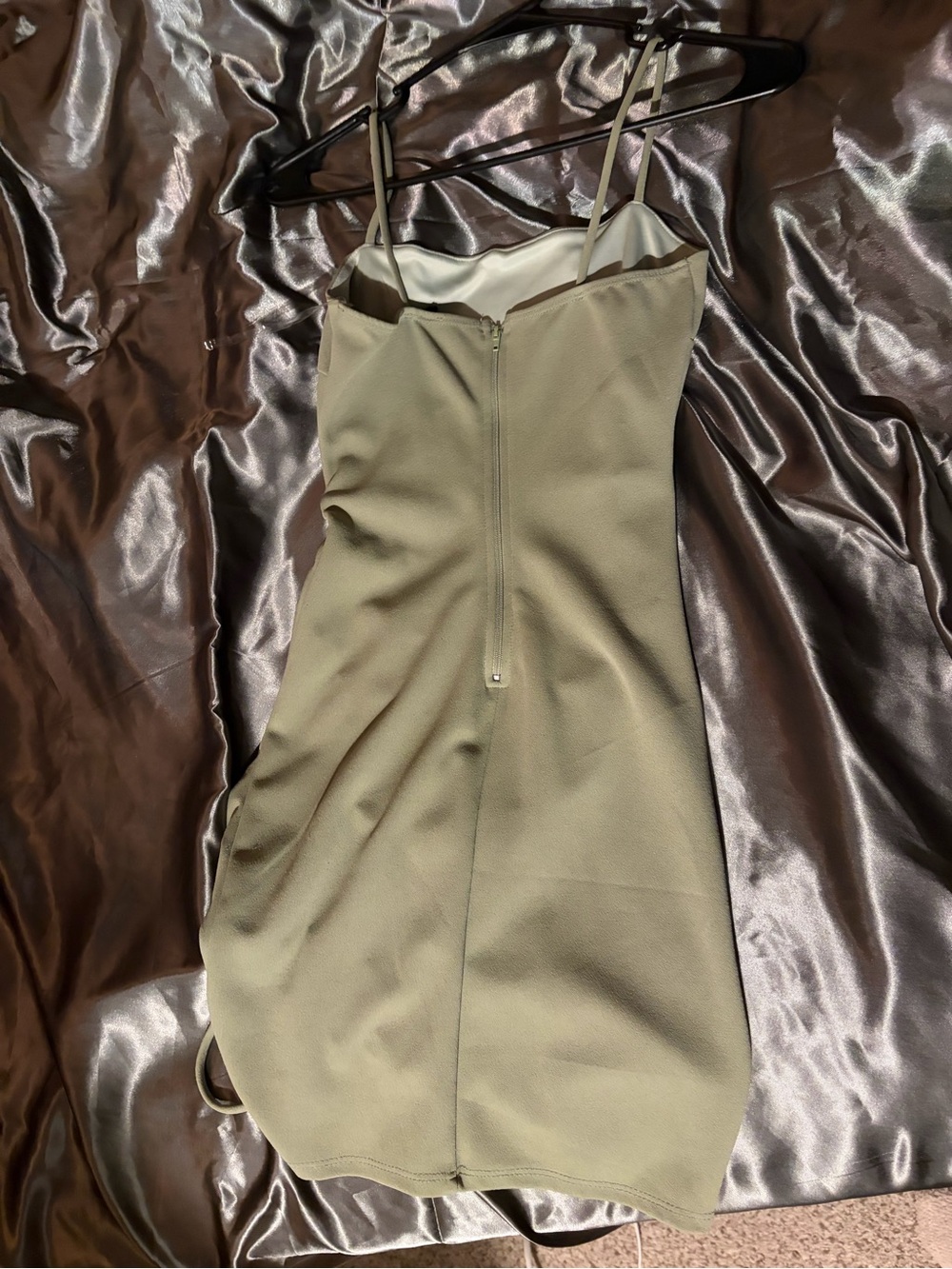 Windsor Ruched Mini Dress in Green Like New